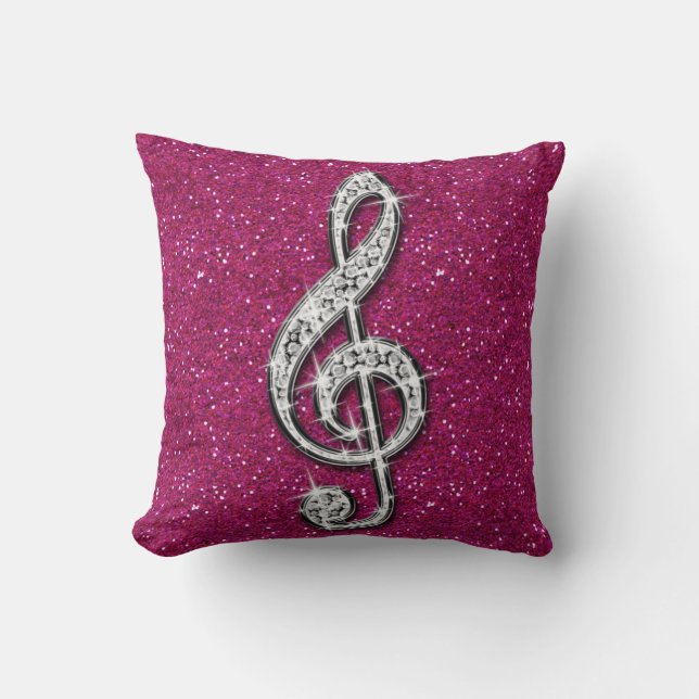 Coussin Note scintillante étincelante imprimée de musique (Recto)