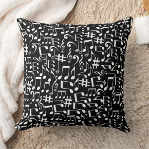 Coussin Notes de musique blanches dansantes Amateurs de mu