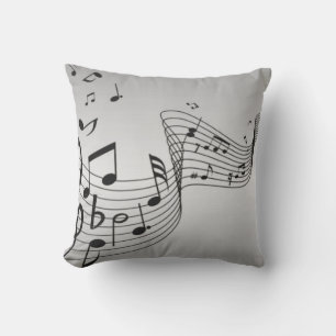 Coussin Notes de musique sur argent