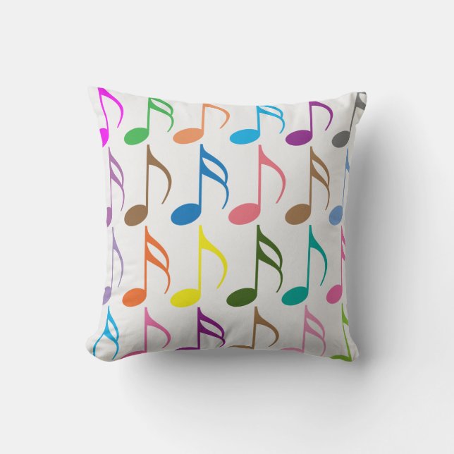 Coussin Notes musicales colorées motif (Recto)