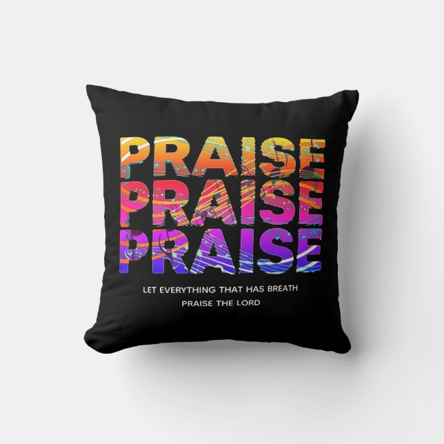 Coussin Notes musicales de Black PRAISE élégant Christian (Recto)