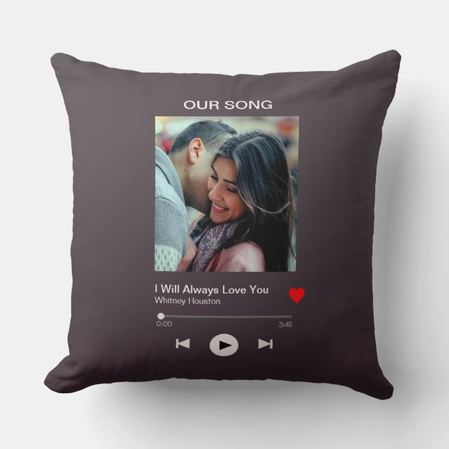 Coussin Notre chanson préférée - Photo personnalisée  (Recto)