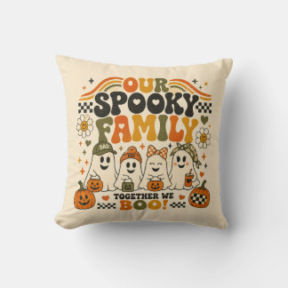 Coussin Notre famille effrayante Déco de citrouille fantôm