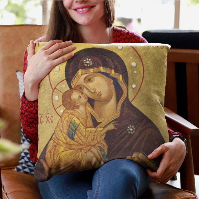 Coussin Notre mère aide perpétuelle avec le bébé Jésus (Créateur téléchargé)