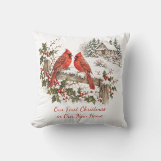 Coussin Notre Premier Noël Nouvelle Maison Cardinal Person