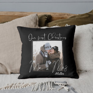 Coussin Notre Premier Noël Personnalisé en tant que M. et