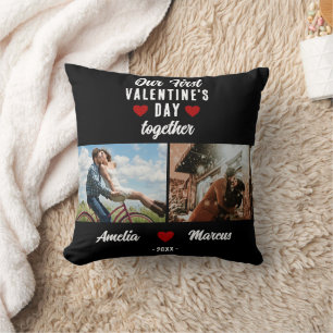 Coussin Notre première Saint Valentin Ensemble 2 Photos No