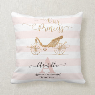 Coussin Notre Princesse Gold Parties scintillant Blush Bab