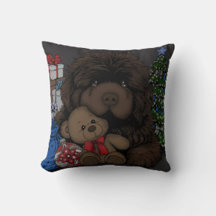 Coussin Nounours Terre-Neuve ours en peluche