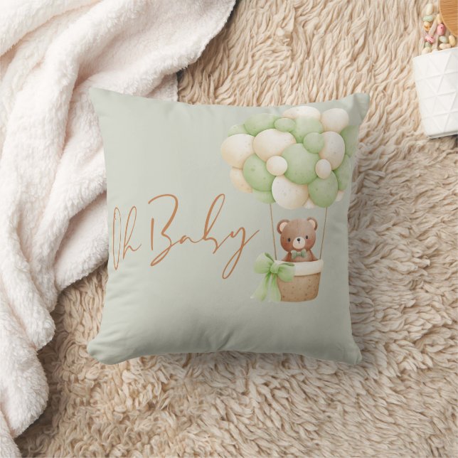 Coussin Nounours vert neutre Oh Bébé Ballon  (Couverture)