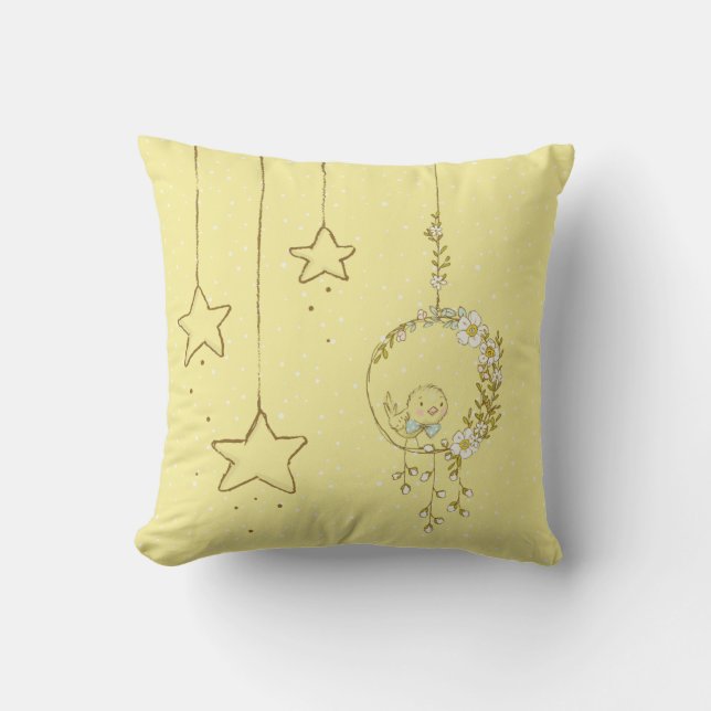 Coussin Nourrisson de Birdie Jaune mignonne Stars Garçon o (Recto)