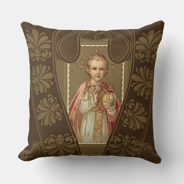Coussin Nourrisson de Prague Jésus avec le monde (Recto)