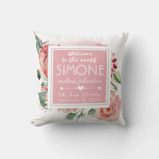 Coussin Nourriture rose florale Bienvenue dans le monde du (Recto)