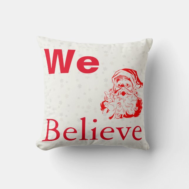 Coussin NOUS CROYONS L'Oreiller de Noël (Recto)
