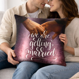 Coussin Nous nous marions Engagement romantique