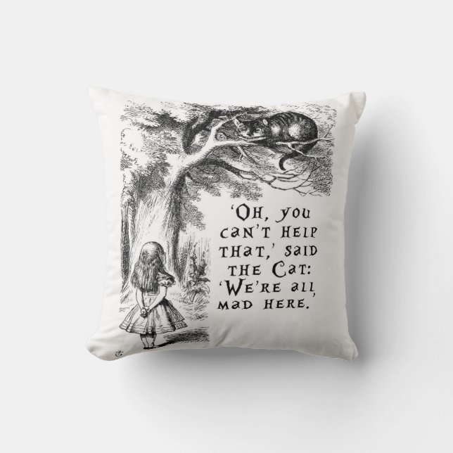 Coussin Nous sommes tous ici - carreau fou de chat de (Recto)