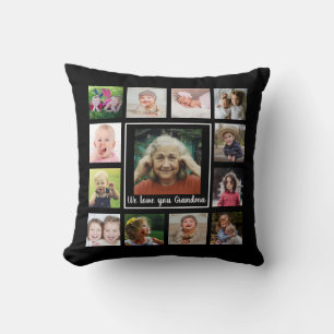 Coussin Nous t'aimons Grand-mère 13 Photo Collage Keepsaké