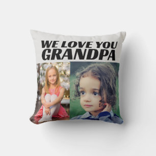 COUSSIN NOUS VOUS AIMONS GRANDPA PHOTO JETER PILLOW