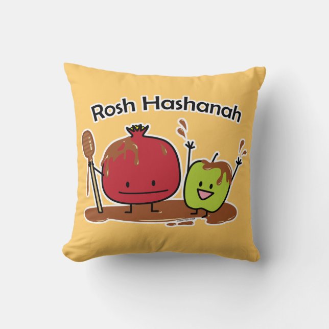 Coussin Nouveau juif de miel de grenade de pomme de Rosh (Recto)