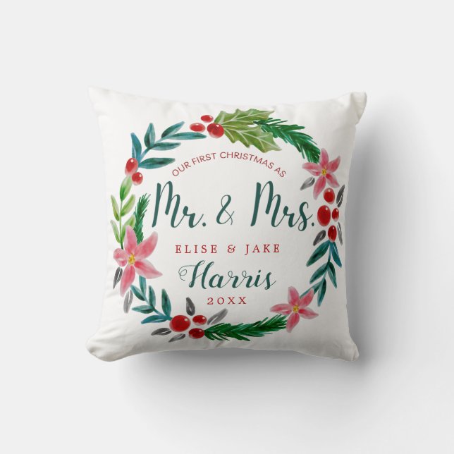 Coussin Nouveaux mariés de Noël (Recto)