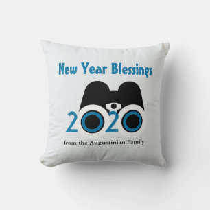 Coussin NOUVELLE ANNÉE 2020 BÉNÉFICES Customisés BLEU