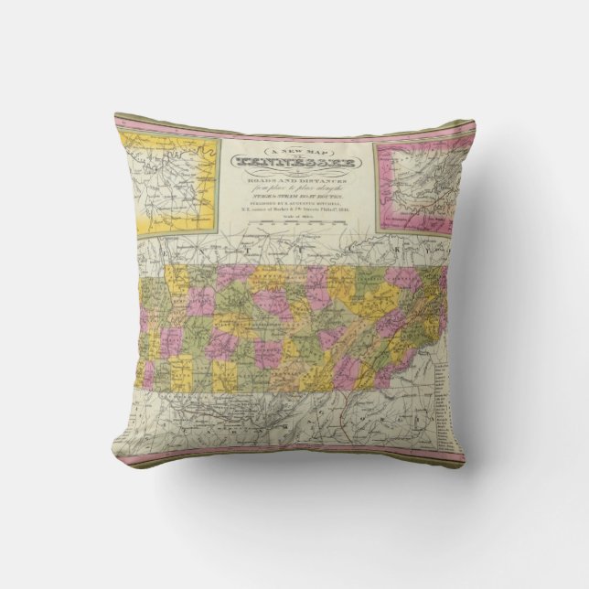 Coussin Nouvelle carte du Tennessee (Recto)