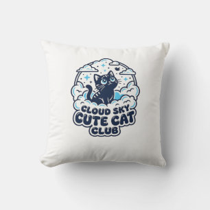 Coussin Nuage Ciel Mignon Chat Amoureux de Chats T-Shirt A