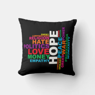 Coussin Nuage de mots de l'humanité