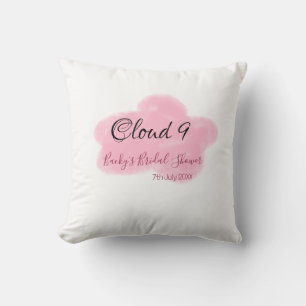Coussin Nuage neuf rouge pastel Baby Shower nom date