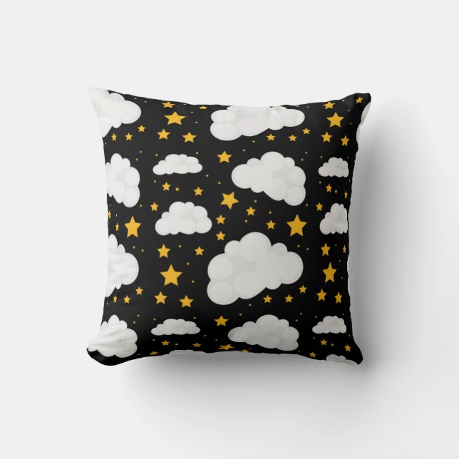 Coussin Nuages Avec Une Nuit Étincelante (Recto)
