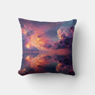 Coussin Nuages dramatiques surréalistes avec coucher de so