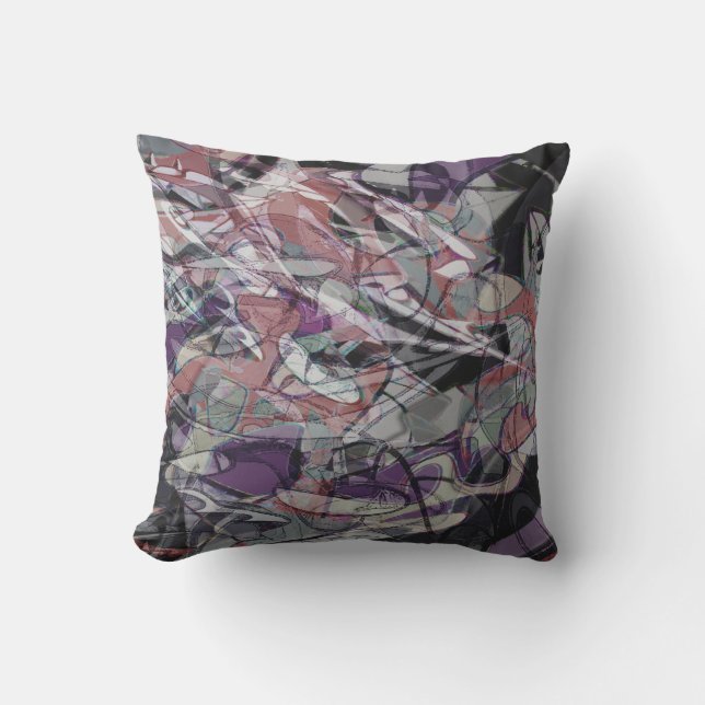 Coussin nuages du soir design abstrait (Recto)