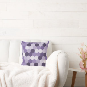 Coussin Nuances classiques de Lavendar Hexagonal Géométriq