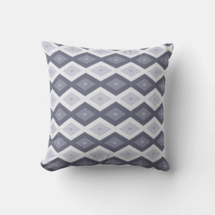 Coussin Nuances de bleu gris motif diamant