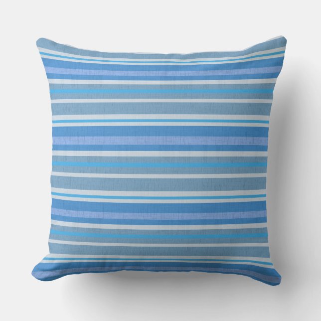 Coussin Nuances de bleu rayé (Recto)