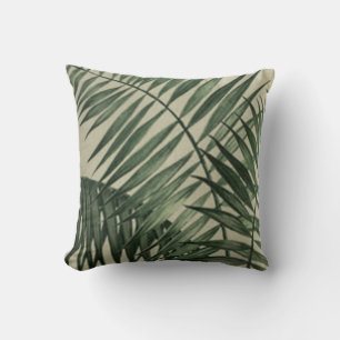 Coussin Nuances de carreau en feuille de palmier vert