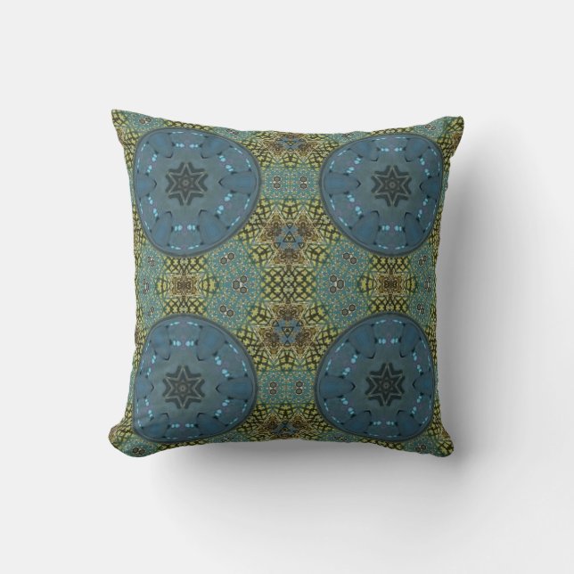 Coussin Nuances de Mutedd de bleu et de vert sauge (Recto)
