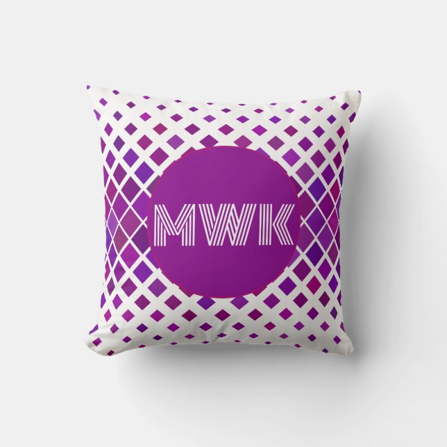 Coussin Nuances du monogramme graphique de la grille de mo (Recto)