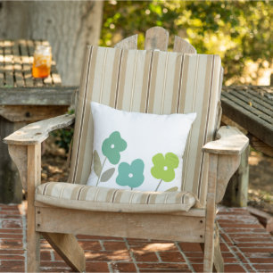 Coussin Nuances modernes de fleurs florales rétro vertes