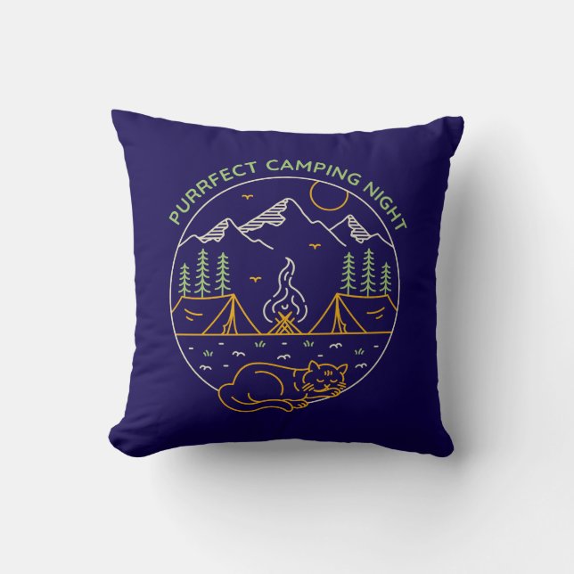 Coussin Nuit de camping parfaite (Recto)