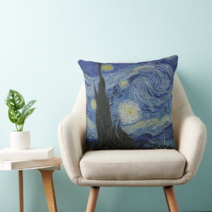 Coussin Nuit étoilée, peinture à l'huile, Vincent Van Gogh