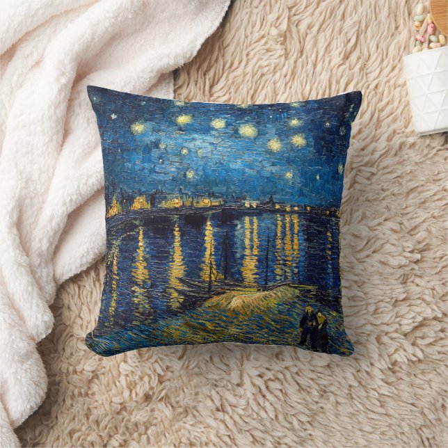 Coussin Nuit étoilée sur le Rhône | Van Gogh | (Couverture)