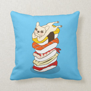 Coussin Nuit japonaise de sushi pour le bouledogue