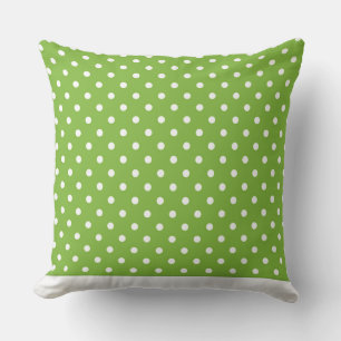 Coussin numérique moderne vert avec points blancs 