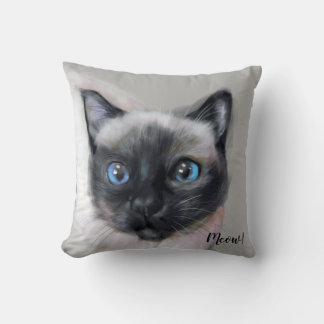 Coussin numériquement chat peint. Salut !