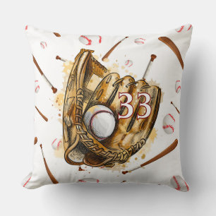 Coussin Numéro de baseball personnalisé