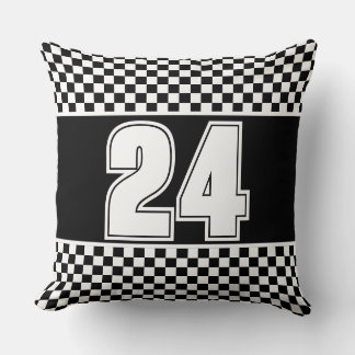Coussin Numéro De Course Noir Et Blanc