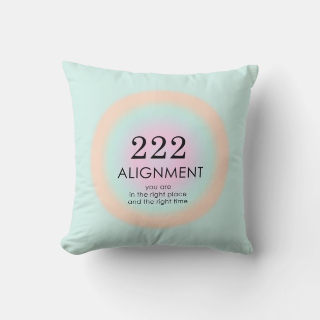 Coussin Numéros d'angle Numérologie 222 Alignement Motivat (Recto)
