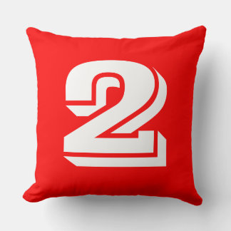 Coussin Numéroté - Blanc sur rouge