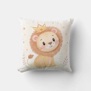 Coussin Nurserie du bébé lion – Impression d'animal mignon